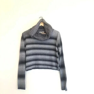 BB DAKOTA Striped Cowl Neck Cropped Sweater Sz L